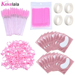 264Pcs Eyelash Extension Tools Set Micro Eyelash Brushes Adhensive Tape Glue Ring Holder Undereye Pads Mascara Wand Applicators