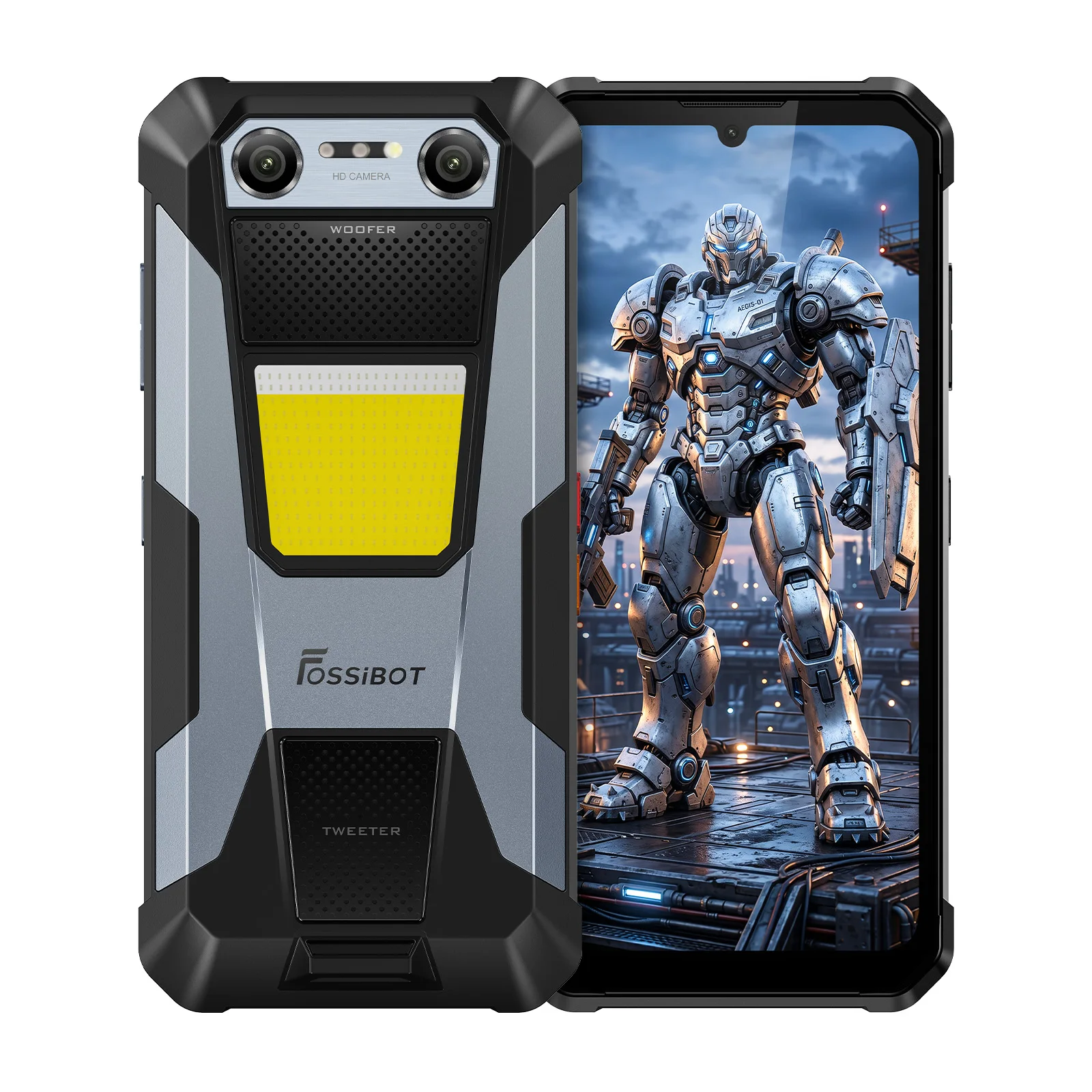 Fossibot F106 plus Rugged Phone 6GB+128GB 6.75-inch 120Hz 12000mAh Android 15 Dual Speaker 125dB Camping Light 4G Unisoc T605