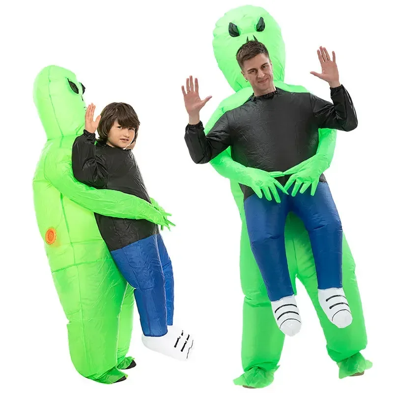 {In Stock } Inflatable Alien Costume Cosplay Adult Kids Party Funny Suit Fancy Dress Halloween For Boys Girls CMM221