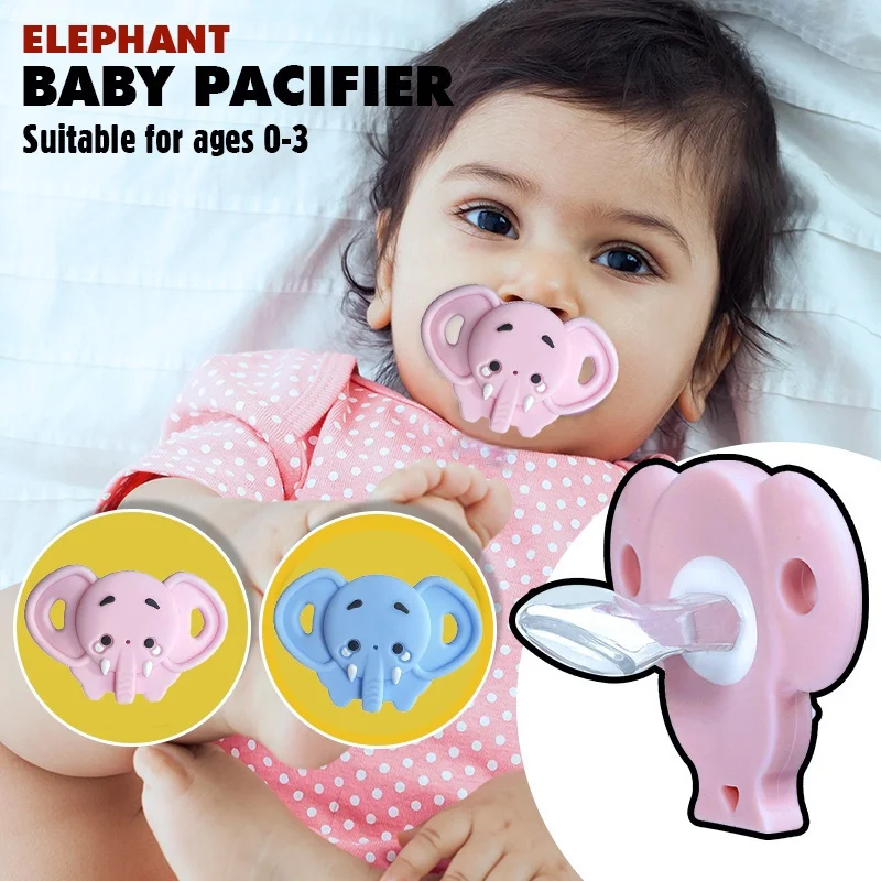 0-3 Years Newborn Little Animals Full Silicone Pacifiers Photography Accessories Elephant BPA Free Available For  Perfect Gif