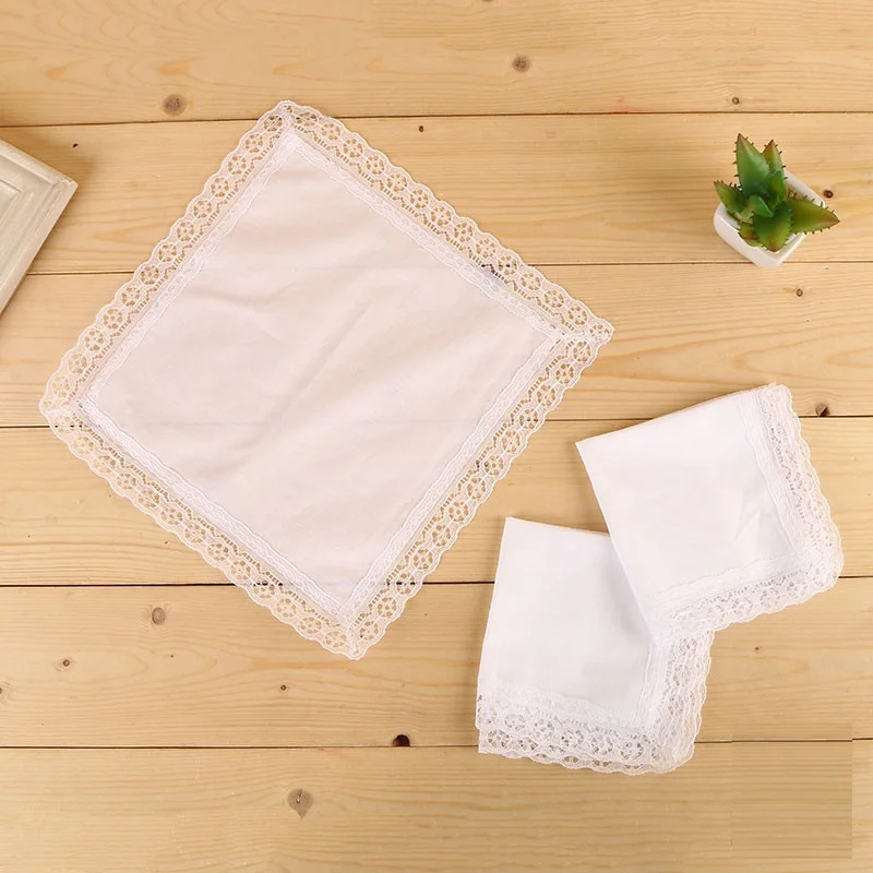 Personalized Lace Handkerchief for Women, White Cloth Napkins, Wedding Gifts, Wedding Decoration, 20 PCs 25*25cm
