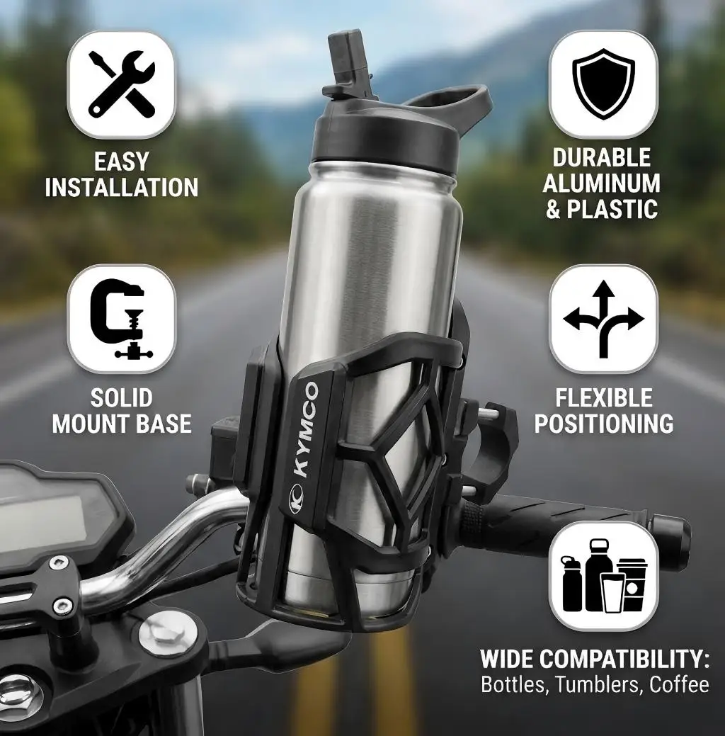 

For KYMCO DOWNTOWN NIKITA GDINK KXCT PeoPle S Racing S G150 Universal High Quality Motorcycle Beverage Water Cup Holder