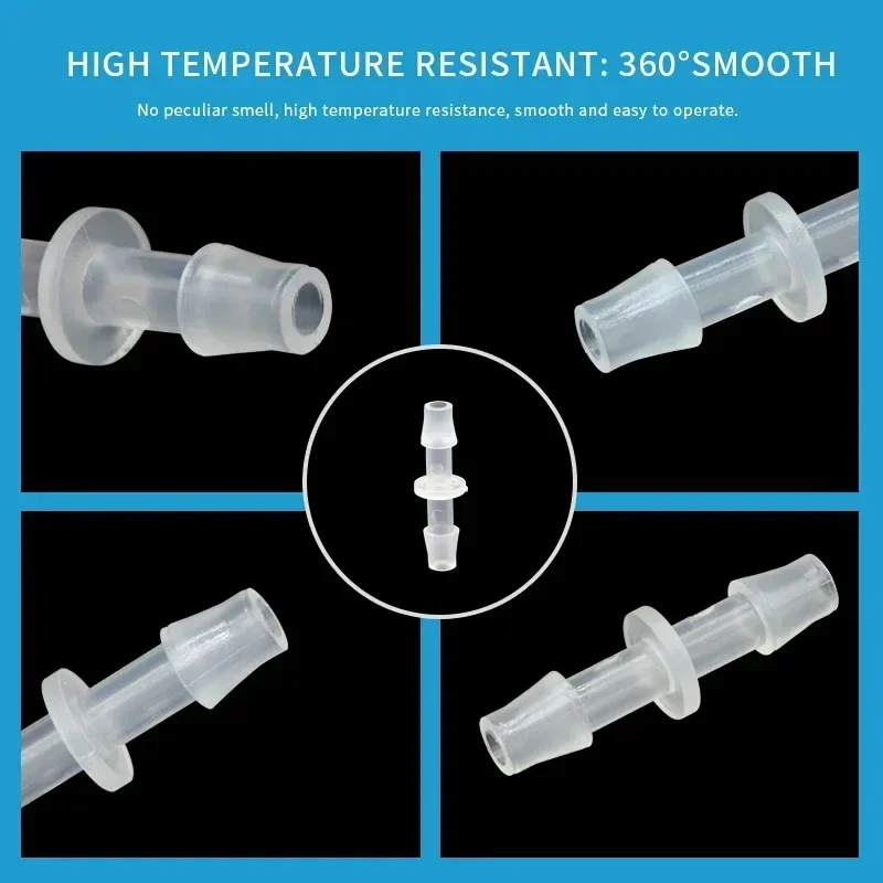 10/20/50P 1.6 2.4 3.2 4 4.8 5.6 6.4 8 9.5 10 mm Pagoda Plastic Hose Joint Straight Type Accessories Pipe Connector translucent
