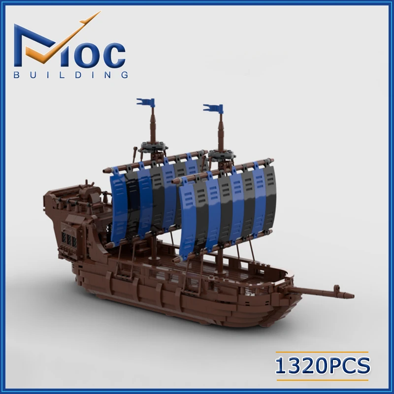 

Technology Series Black Falcon Ship Building Blocks Cog Vessel Pirate Sailboat Battleship Model Toys Bricks Children's Gift