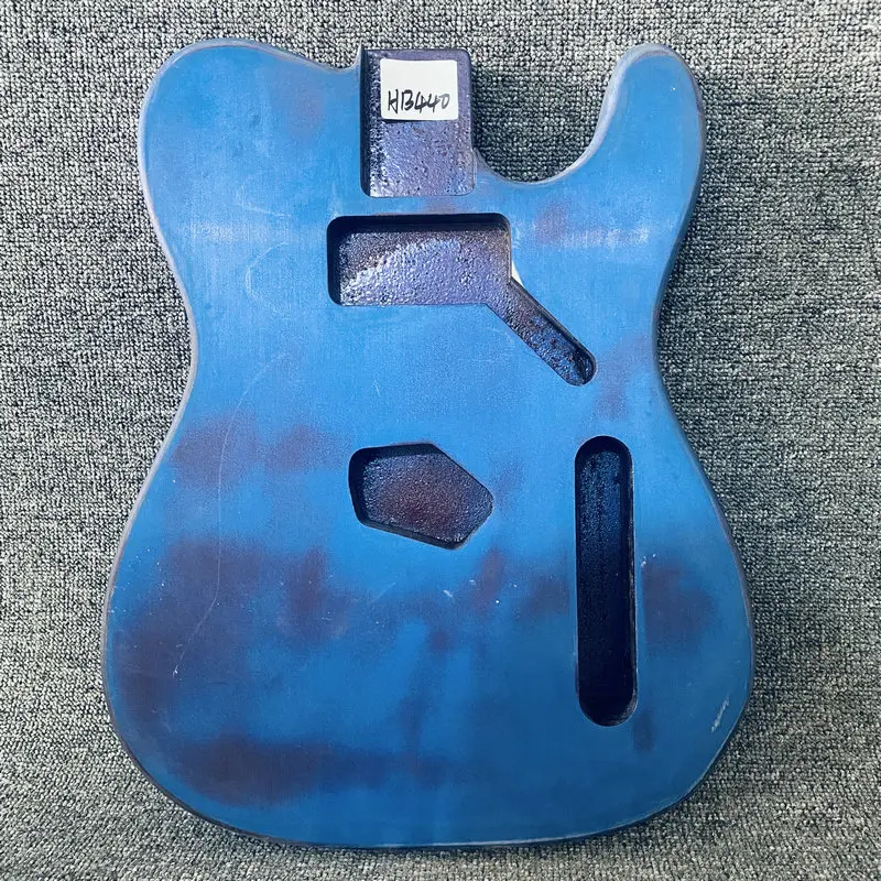 HB440 Blue Color Tele Electric Guitar Unfinished TL Guitar Body In Solid Wood Standard Pickup and Custom Bridges Tremolo DIY