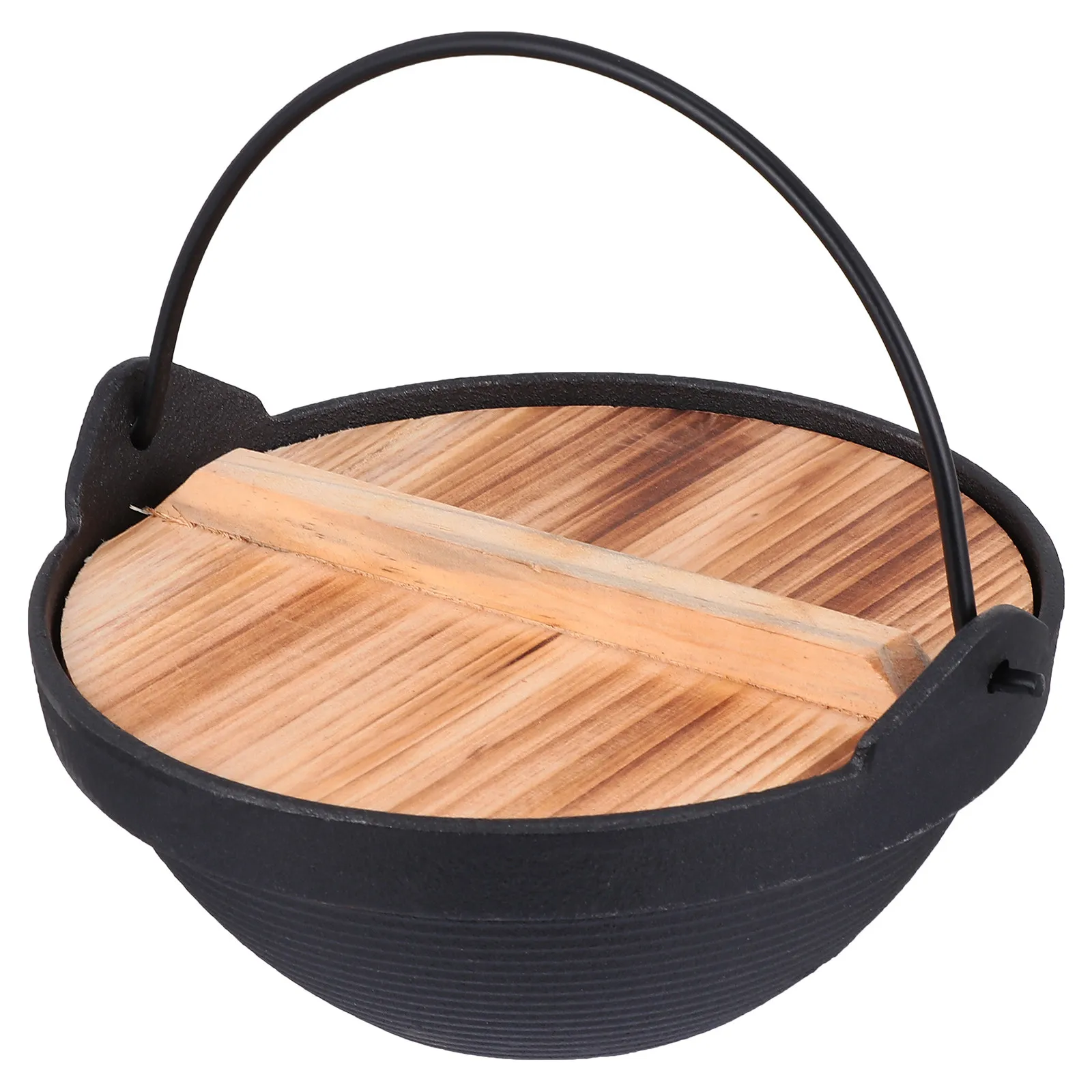 1Set Compact Cast Iron Hot Pot Set Non Stick Outdoor Pot for Camping Hiking Picnic Home Use Lightweight Portable Multifunctional
