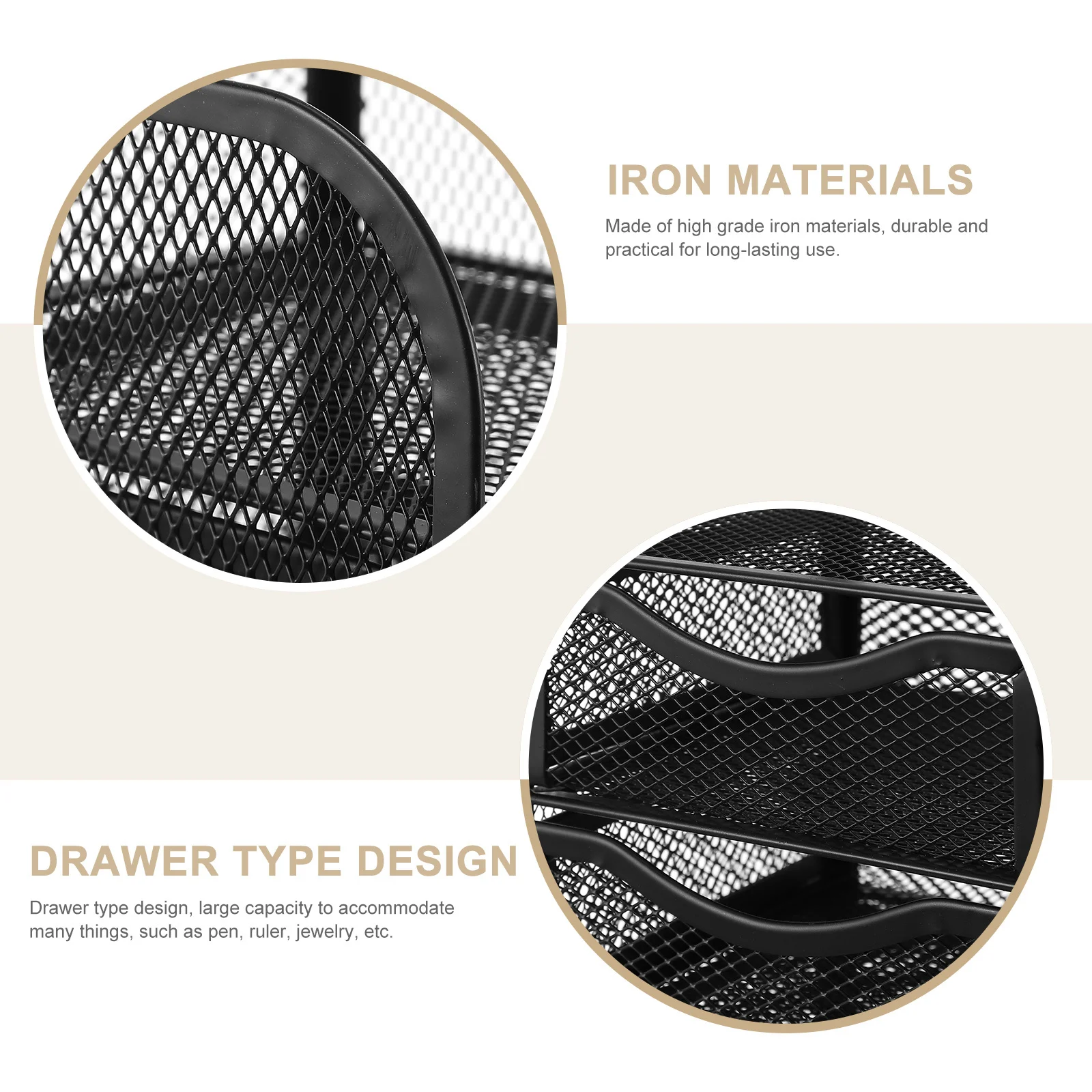 

Desktop Multi-Layer Storage Box Drawer Style Metal Organizer Iron Pen Jewelry Sundries Container Drawer Type Desktop Box