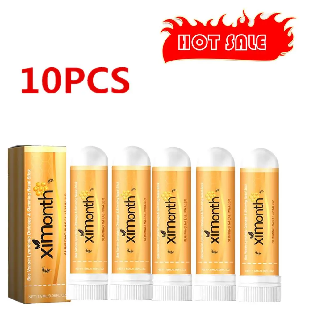 

10X Bee Body Slimming Nasal Stick Inhaler Remove Abdomen Cellulite Fat Burning Weight Lose Herbal Detoxifying Nose Stick