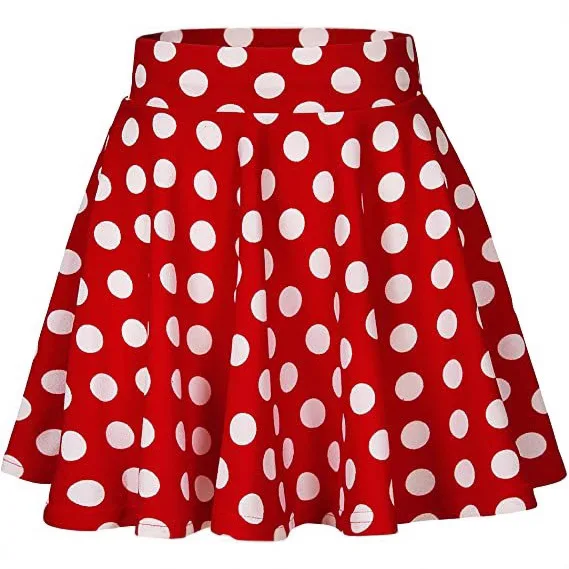 2026 Women's New Summer Trend Daily Casual Comfortable Polka Dot Slim Fit Swing Skirt Polka Dot A Line Mini Skirt for Women