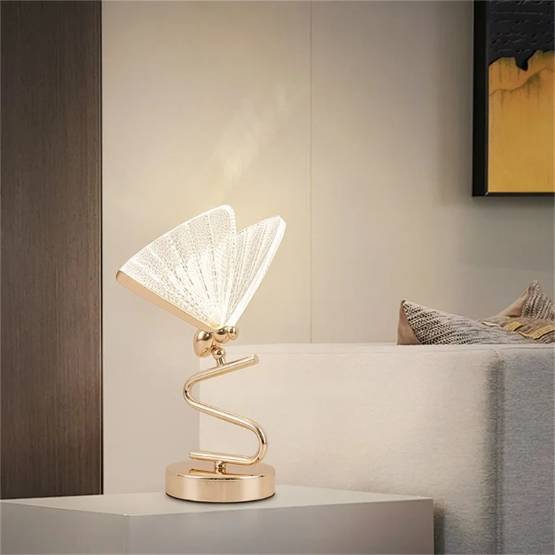 SOFITY Nordic Butterfly Table Lamps Modern Desk Lighting LED for Home Creative Bedroom Decoration