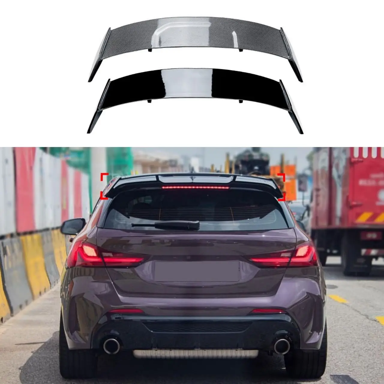 

For BMW F40 1 Series M135i 128ti 118D M Sport 2019-2024 Car Rear Roof Trunk Spoiler Window Wing Splitter Tail Wing