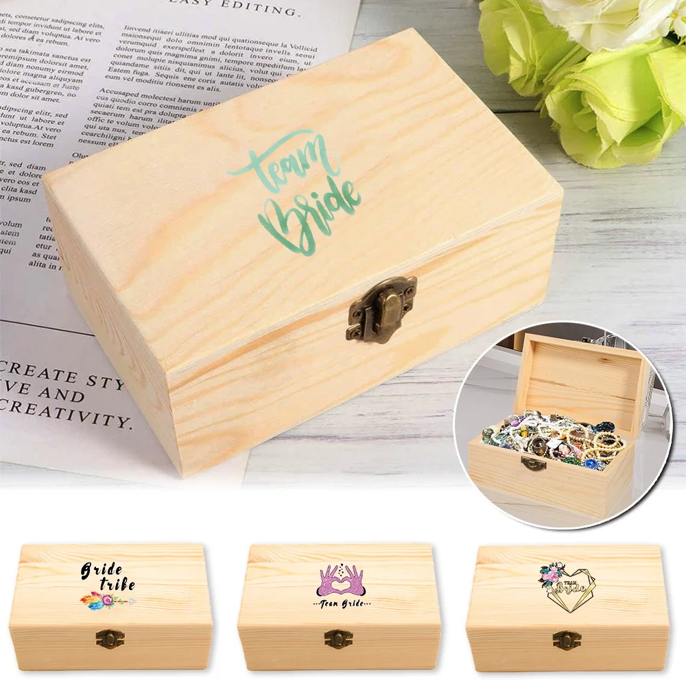 

Desktop Wooden Storage Organizer Retro Wooden Storage Box Ewelry Ring Display Case Jewelry Box Bride Pattern