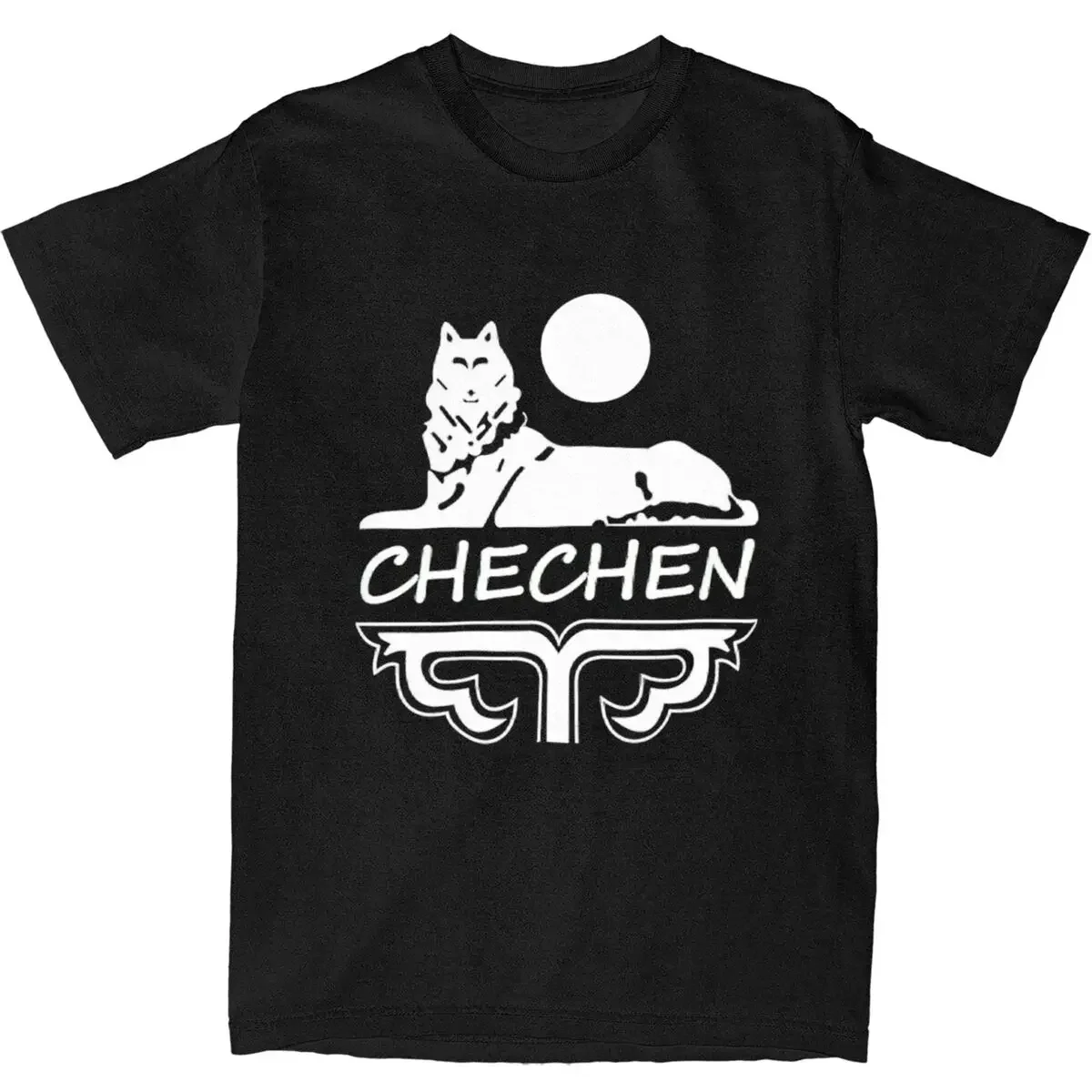 Chechen Borz T-Shirt Men Animals Vintage Cotton T-Shirts Beach Crewneck Hip Hop Tees Loose Oversized Clothes