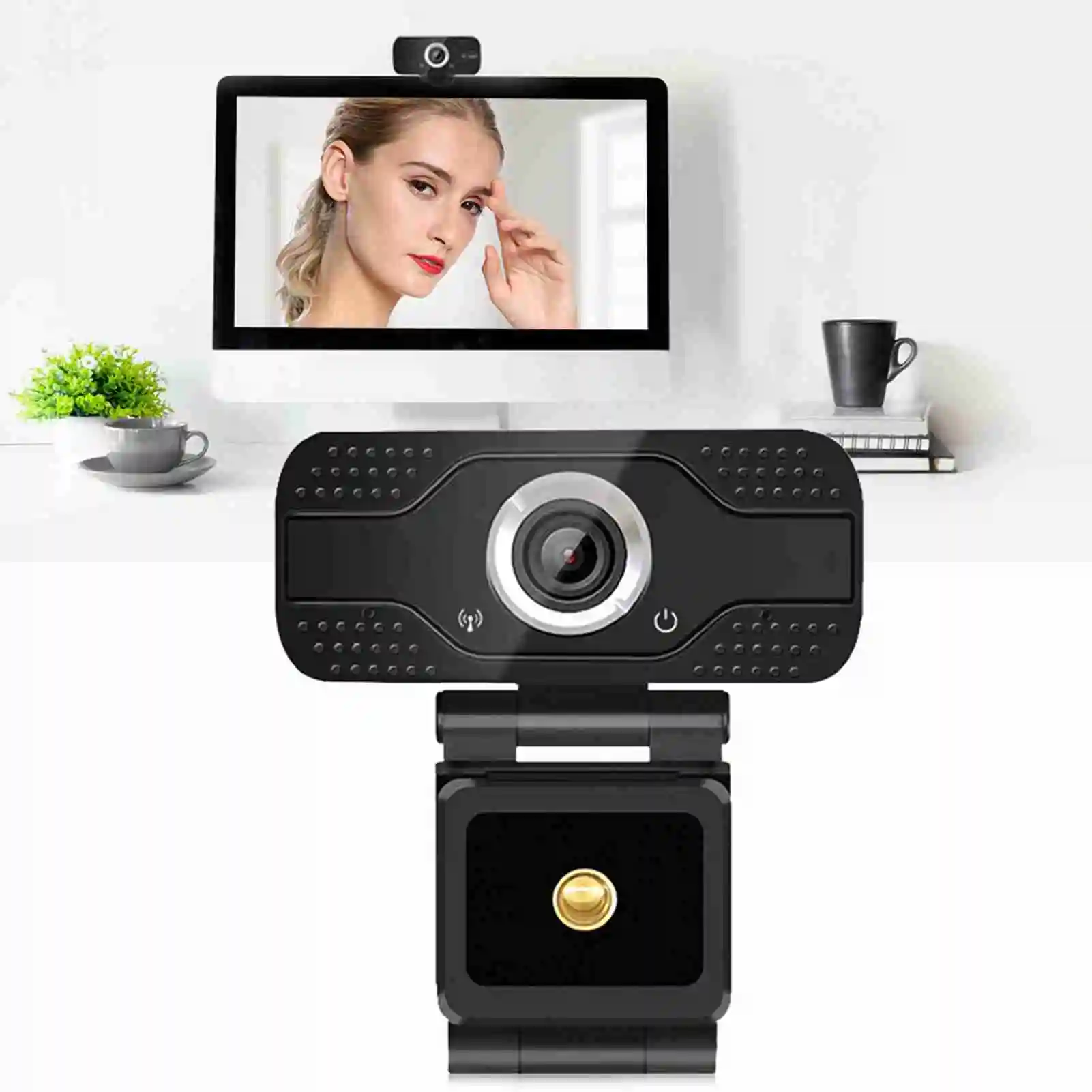 1080P Desktop Computer Camera USB Online Class Webcam with Microphone