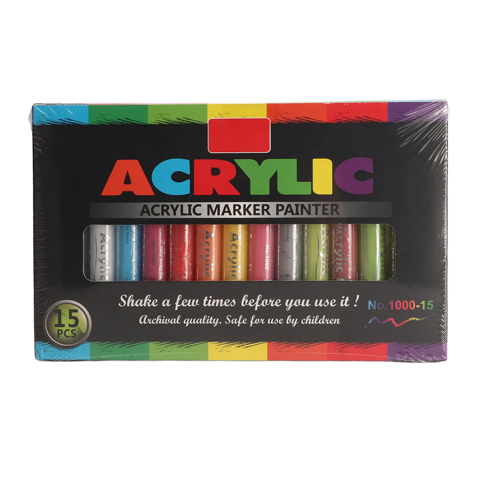 

Акриловые маркеры-краски, быстросохнущие, с широким охватом покрытия, 15 цветов, для стекла и пластика