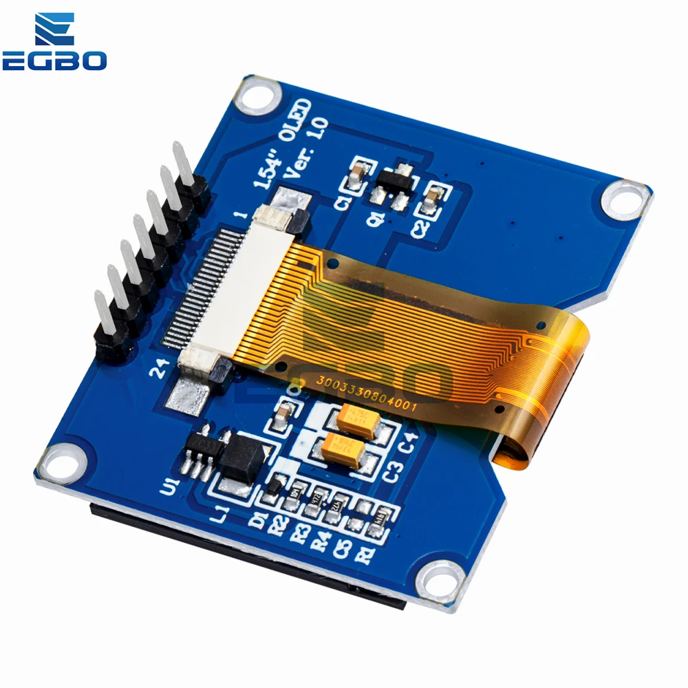EGBO 화이트 블루 OLED 스크린 모듈, SSD1309 드라이브 IC, SSD1306 SPI 인터페이스 128x64 호환, 1.54 인치, 7 핀