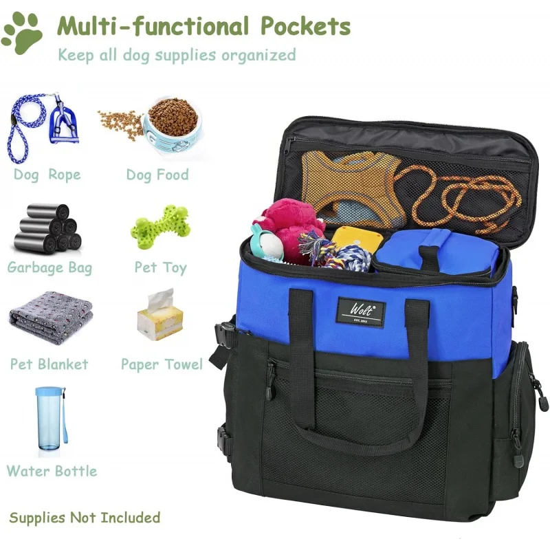 WOLT | Pet Travel Bag Kit for Dog Carrier & Travel,Pet Supplies Essentials Camping, Hiking, Weekend Away