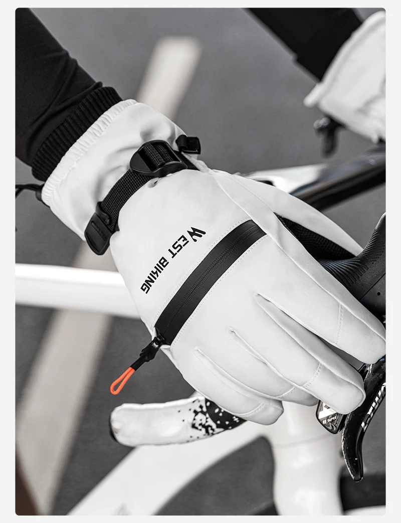 WEST BIKING Skihandschuhe Wasserdicht Dickes Fleece Thermische Winter-Fahrrad-Motorradhandschuhe Touchscreen-fähig Rutschfest Warme Handschuhe für Männer und Frauen – Detail 13