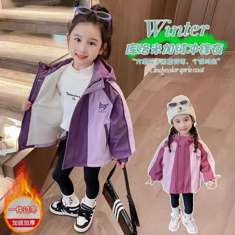 الفتيات الاطفال معطف الشتاء 2025 الكرتون Kuromi جاكيت من الصوف الأطفال الشتاء مبطن سميكة سترة قطن الأطفال القمم الدافئة #1