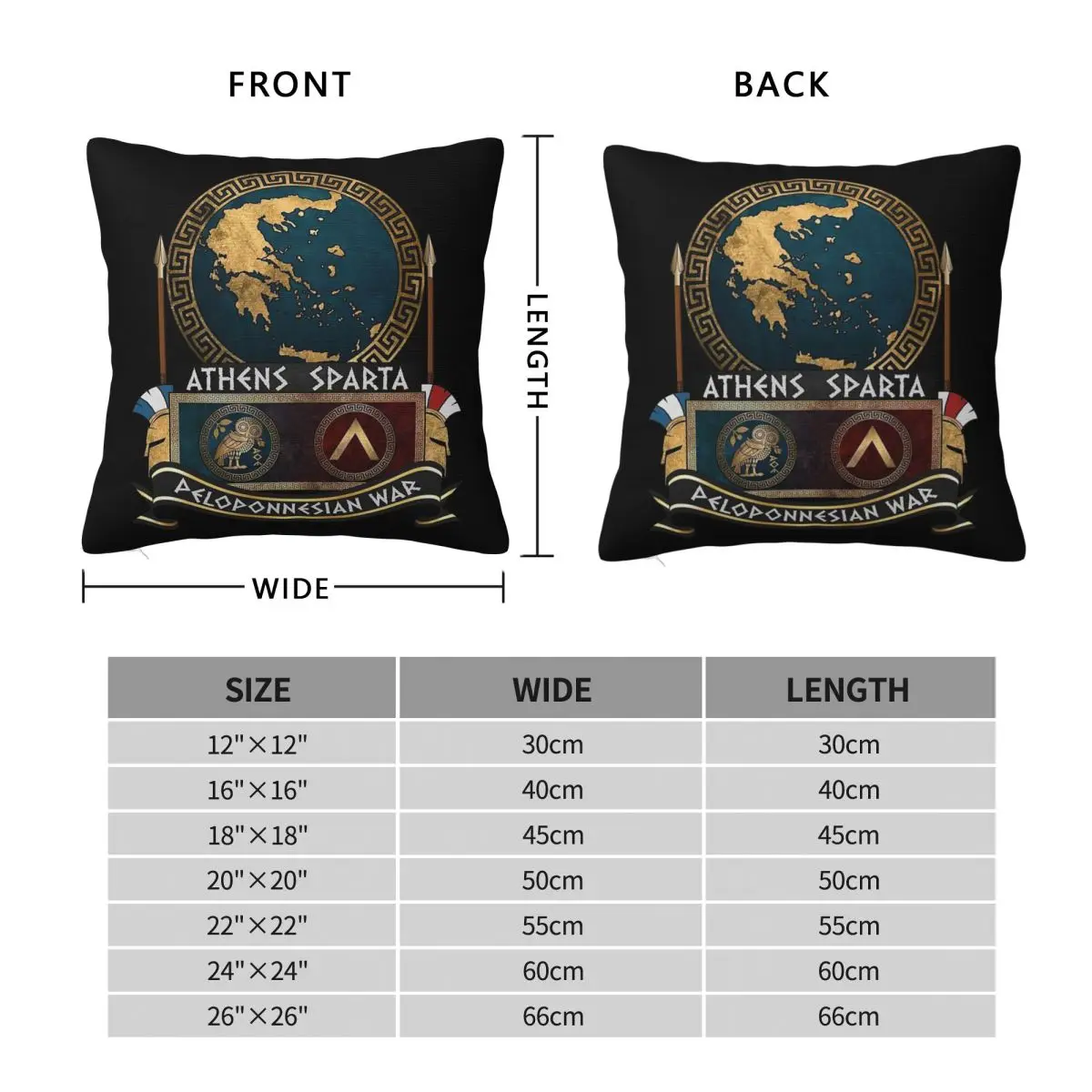 Peloponnesian War Athens Vs Sparta Pillowcase Polyester Linen Velvet Creative Zip Decor Home Cushion Cover 18