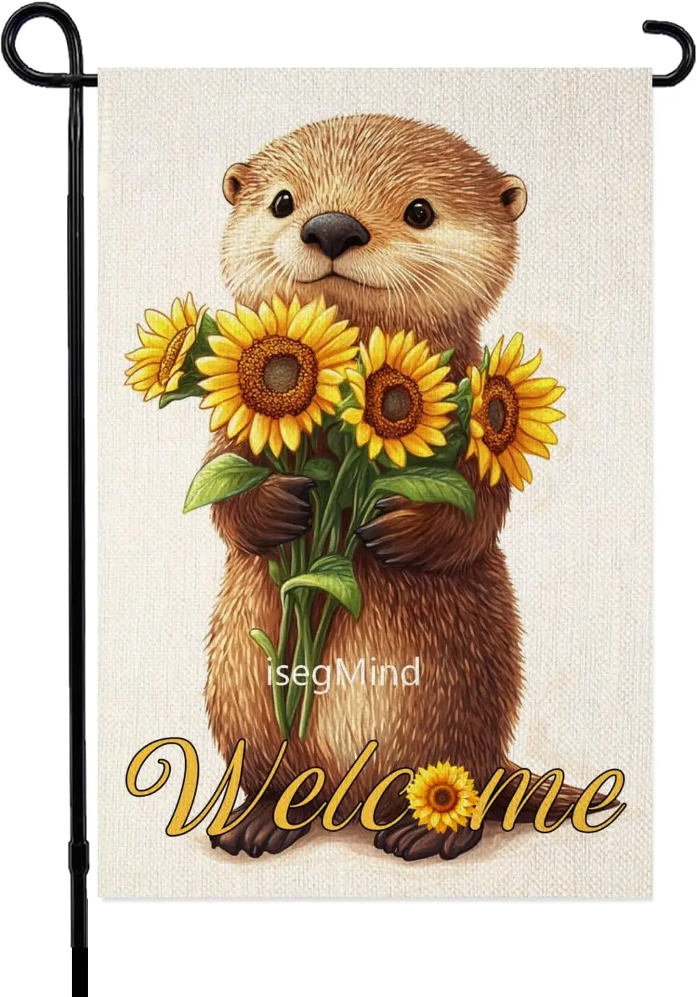 Summer Sunflower Garden Flag Sea Otter Yard Flag Double Sided 12x18 Inches Small Burlap Seasonal Welcome Yard Spring Decorat SSL