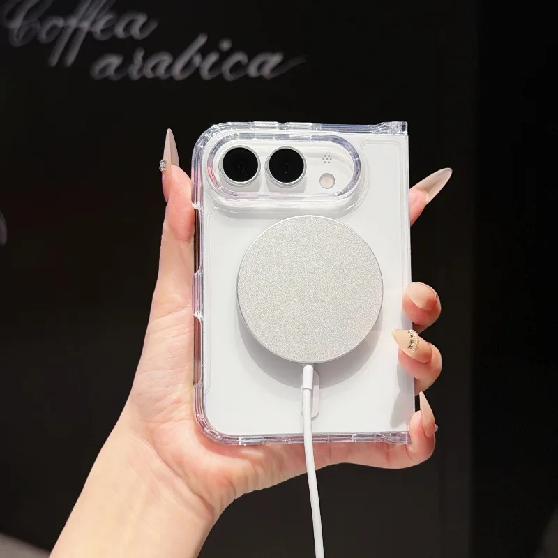 High Transparency Magnetic Shockproof Case For IPhone Ultra 18 Fold Wide For Magsafe Full Protection Flexible Slim Fit Cover view 3