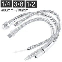 Tuyau métallique flexible avec buse à tête ronde, tube de refroidissement à eau et à huile pour machine CNC, fraiseuse et tour, 1/2 pouces, 3/8 pouces, 1/4 pouces, 400mm-700mm, 1PC