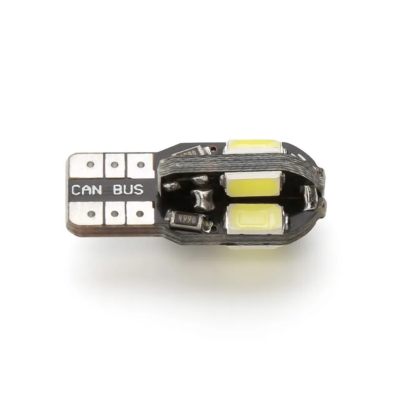 10 buah bohlam Interior mobil W5W T10 LED 5730 8SMD Canbus Error gratis 12V 194 168 lampu kubah peta lampu parkir lampu sinyal otomatis