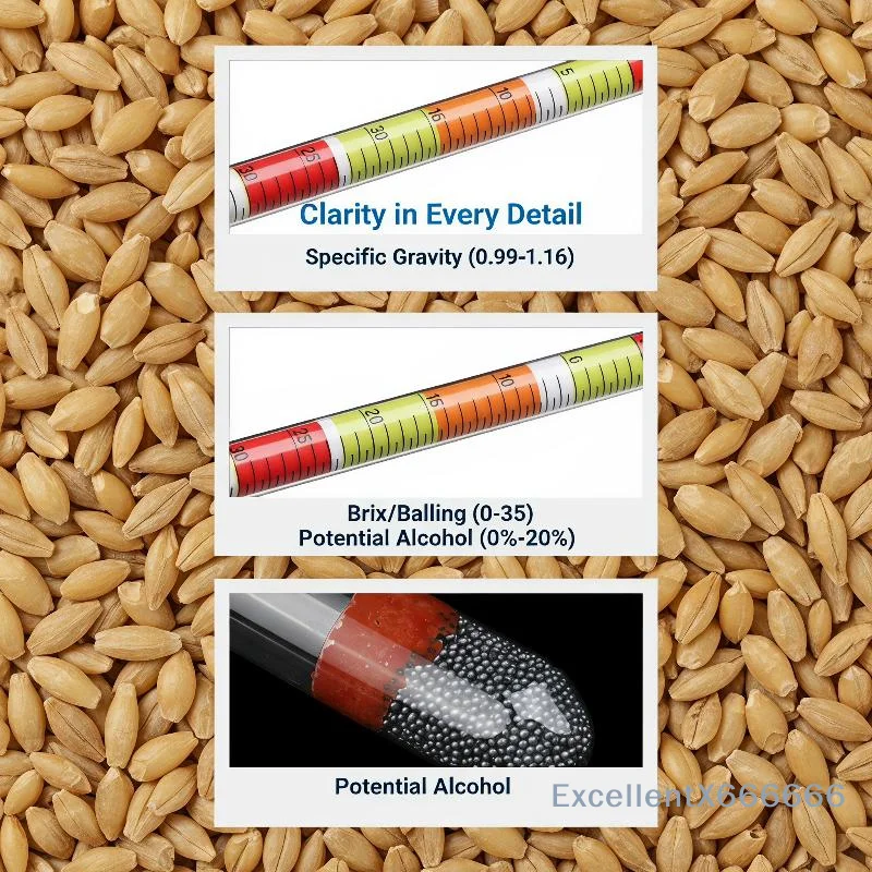 1Pcs Triple Scale Hydrometer Accurate Alcohol Brix Specific Gravity Tester for Home Winemaking Beer Fermentation Use