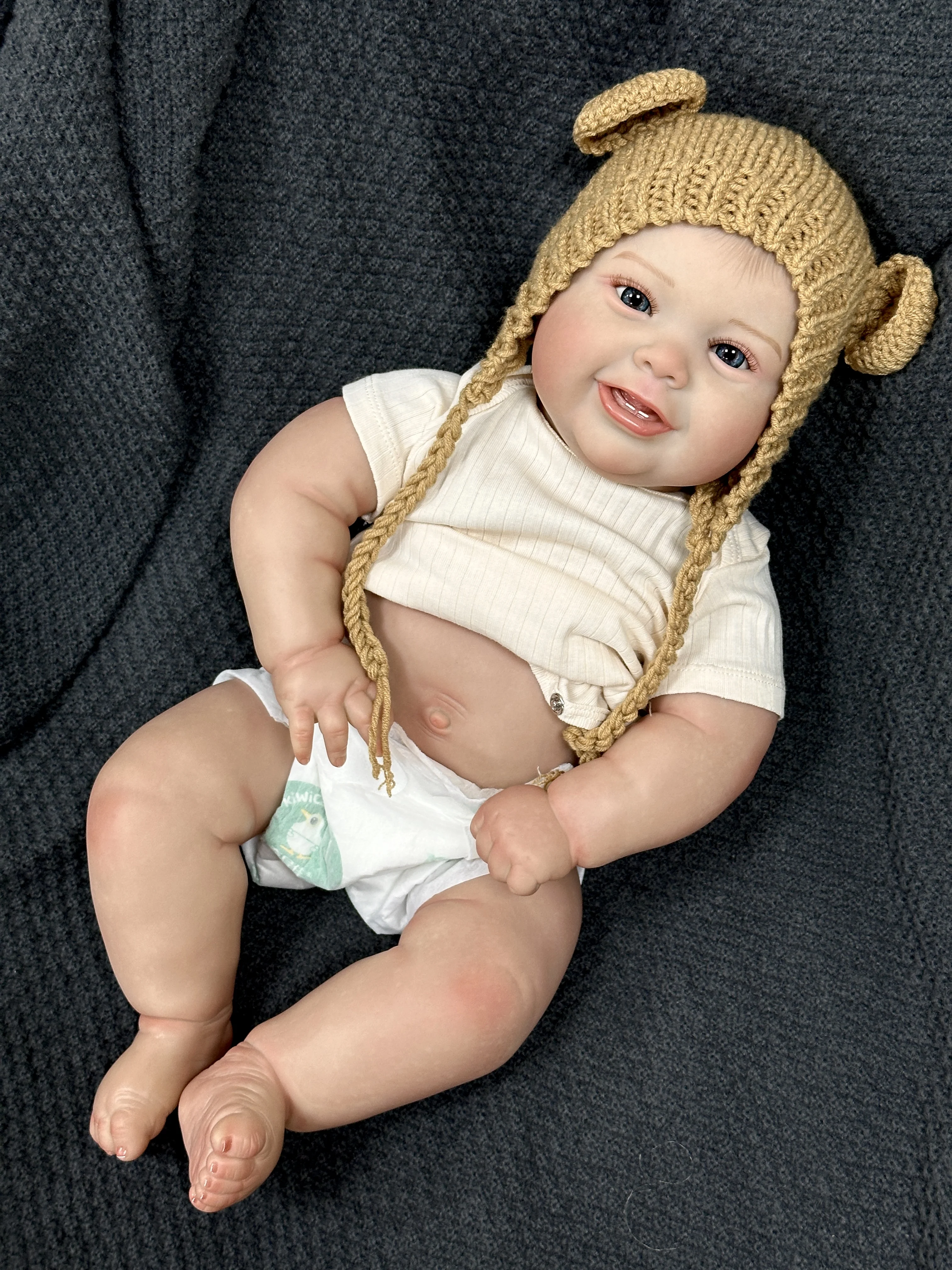 

Cokela 50CM Soft and Full Body Silicone Reborn Maddie Toddler Girl Doll 3D Skin Tone Multiple Layers Painting Visible Veins
