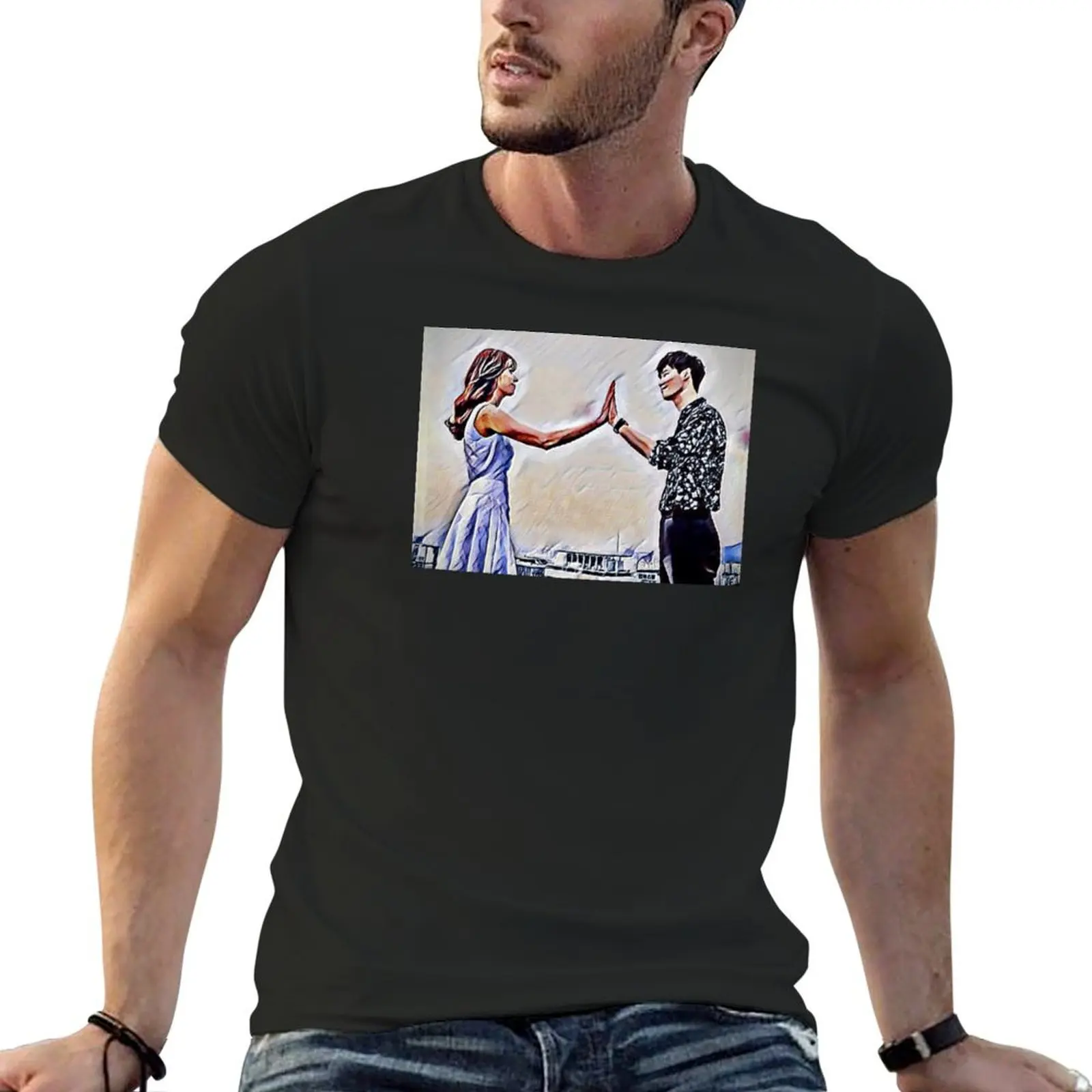 Kang Cheol and Oh Yeon Joo T-Shirt graphic t shirts vintage anime shirt men workout shirt