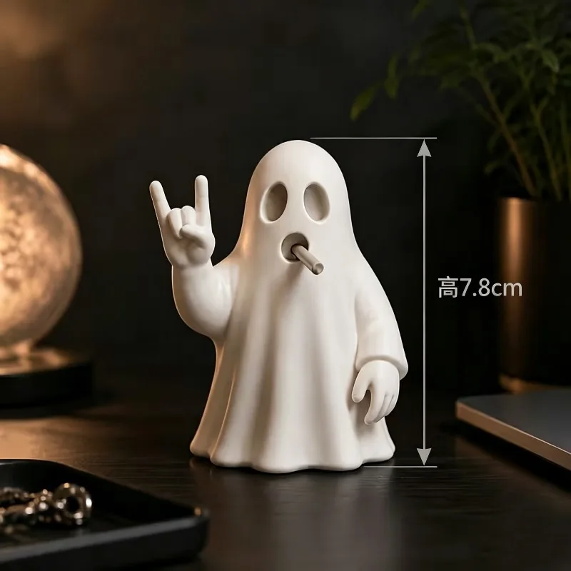 3D Printed Rock Hand Ghost Cartoon Figurine Desktop Decor Rock Fan Gift Bedroom Mini Table Home Display