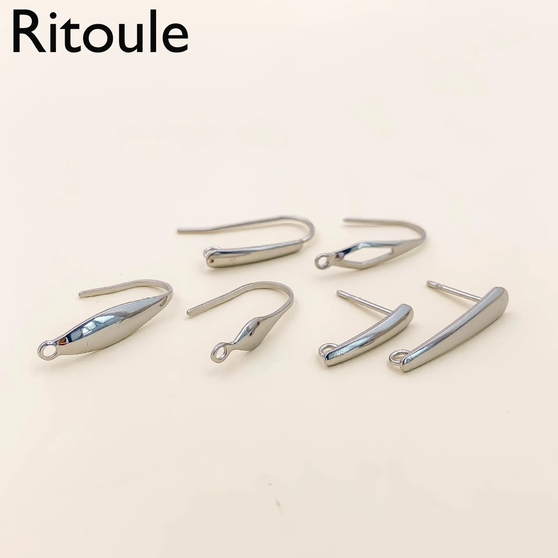 20pcs316 stainless steel hand-stamped ear hook U-shaped stud earrings DIY accessories