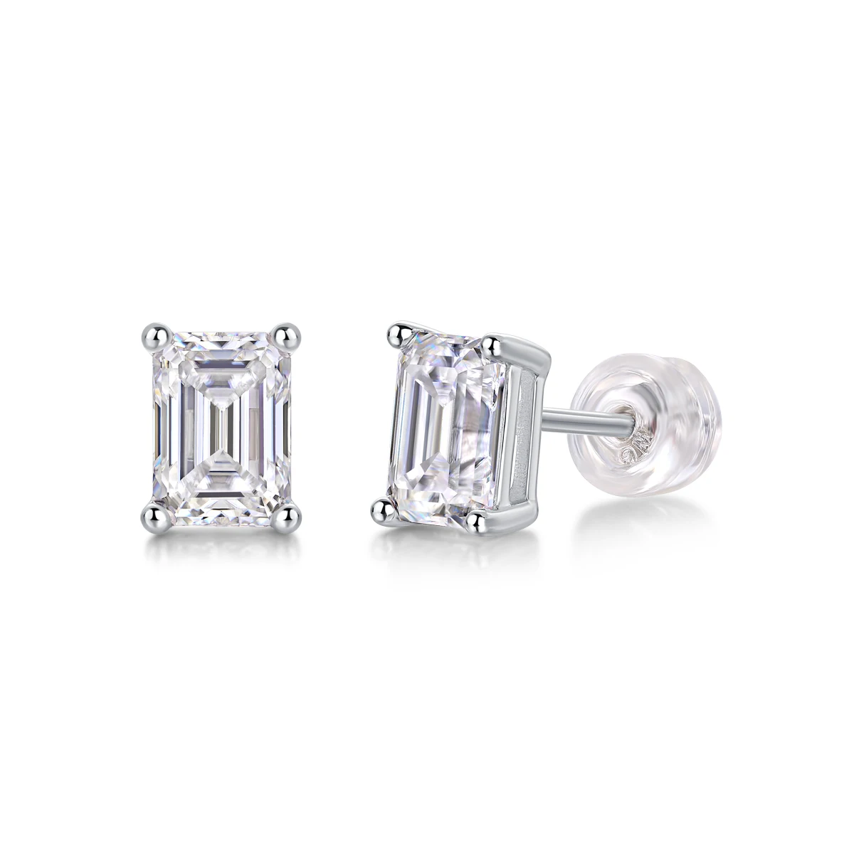 

Sink Into Luxury Fashion Diamond Earrings Studs Set With Mosan Diamond Silver Ornaments