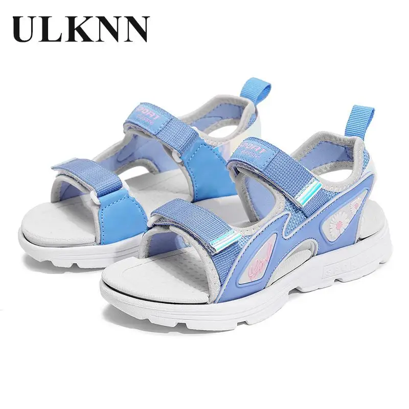 Prinses Meisjes Zomer Strand Sandalen Kinderen Nieuwe Kid 'S Blauw Outdoor Zachte Schoenen Cuhk Studenten Virgin Sandalen Zomer Meisje Schoenen