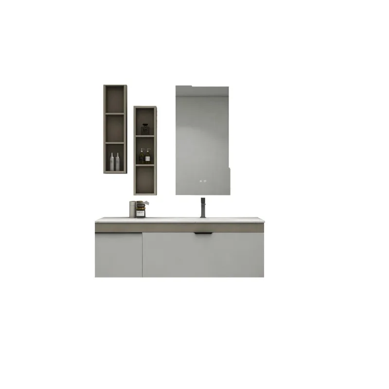 

Ceramic integrated washbasin cabinet combined rock slab countertop bathroom cabinet toilet washstand