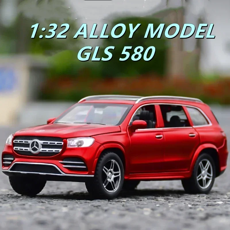 Diecast1:32 GLS580 SUV Alloy Car Model Diecasts Metal Toy Vehicles Car Model Simulation Sound Light Collection Childrens Gifts