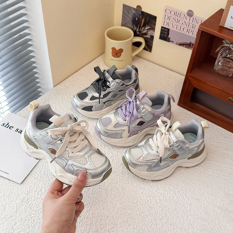 

2025 Autumn Fashion Korean New Children Casual Shoes for Girls Boys Style Soft Bottom Anti-slippery Versatile Outside Sneakers