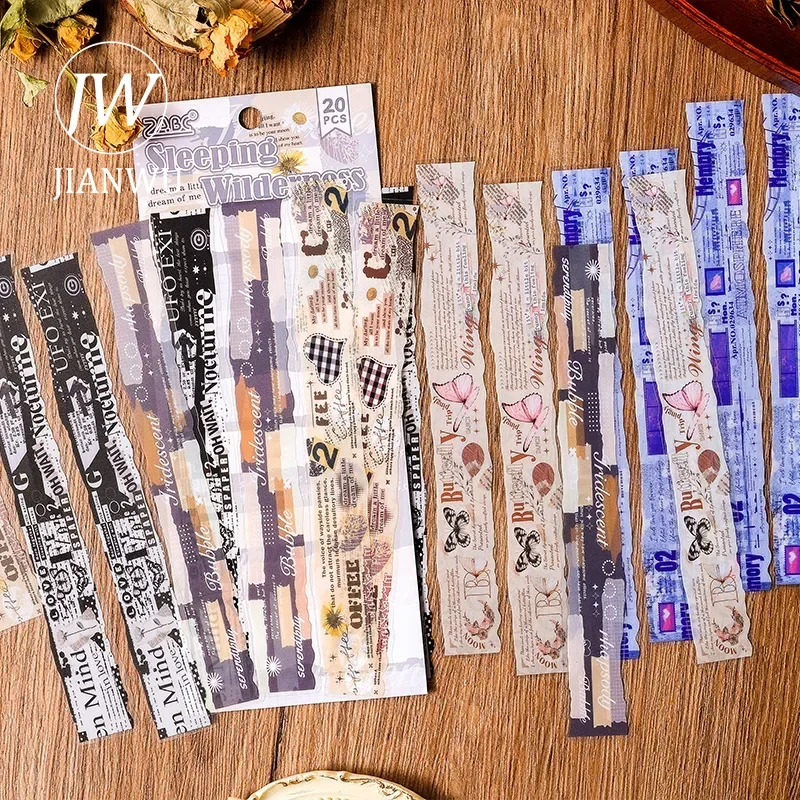 

JIANWU Jianying Poetry Year Series Vintage English Music Score Landscape Material Collage Sticker Creative Journal Stationery