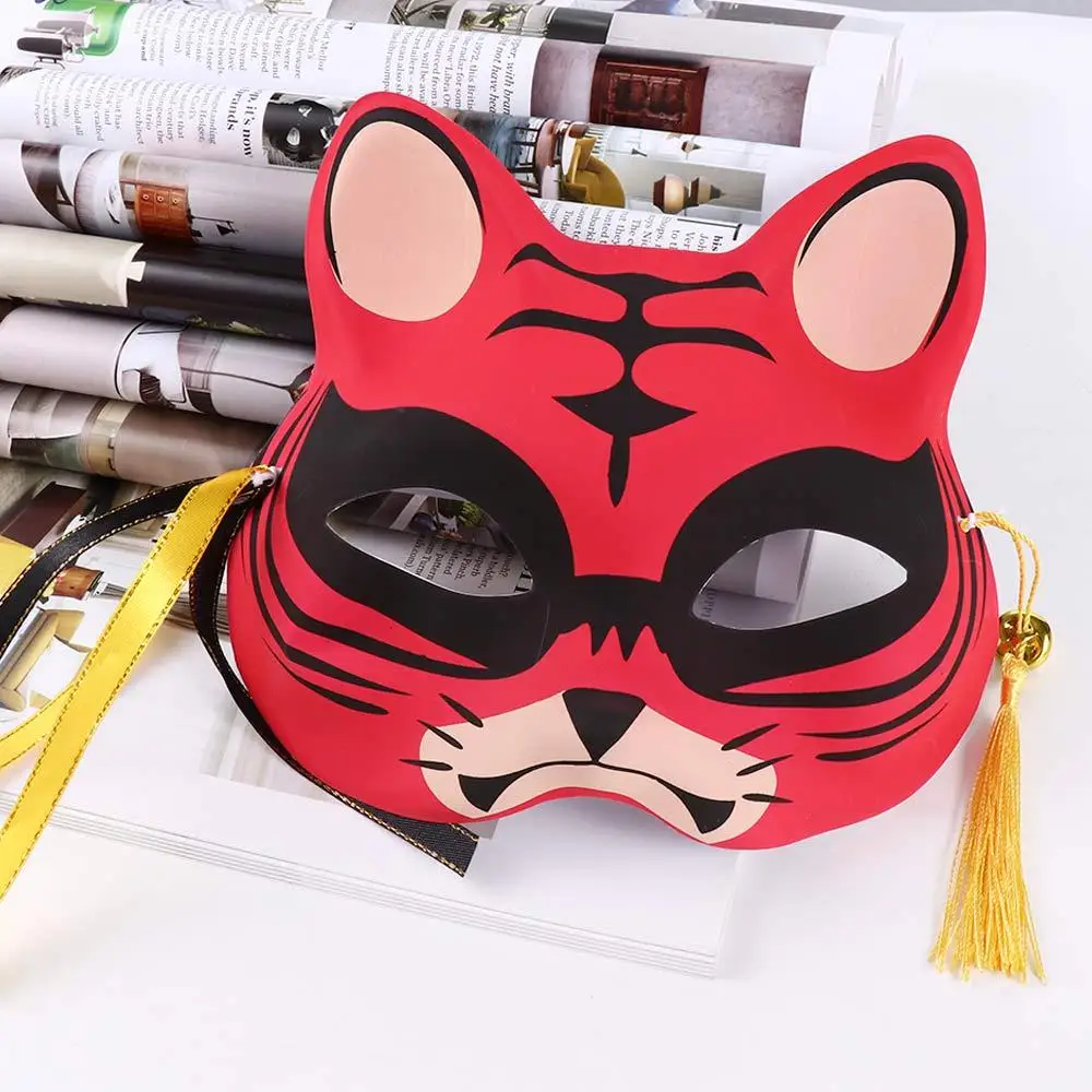 Suprimentos acessório de carnaval cosplay adereços decoração de halloween máscara de olho tigre máscara de gato meia face para máscara de baile de halloween