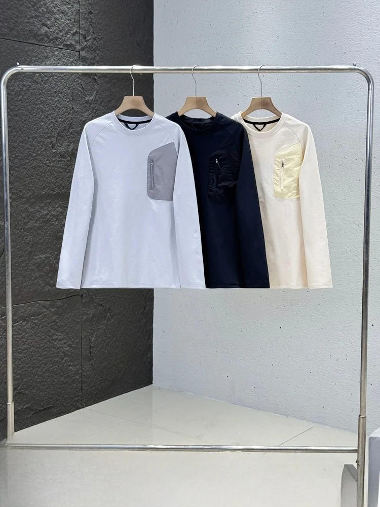 

Outdoor Men's High Elastici Qui Dry Breathable Casual Long Sve Base Layer T-irt Functional Sle Autumn Season