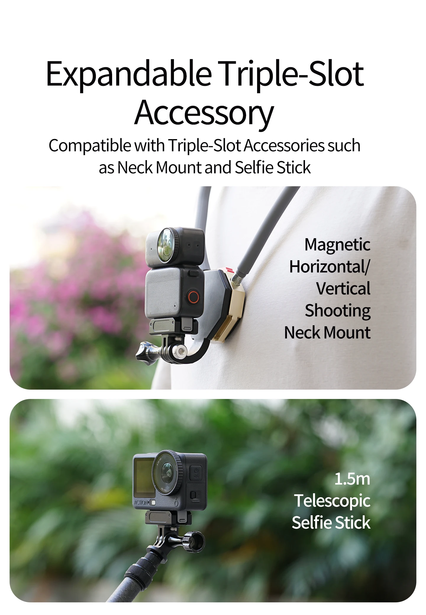 360 drehbarer Stativadapter, magnetische Halterung für DJI Osmo Nano Action 6, Kamera, POV, Vlog, Selfie-Stick, Helm, Schnellwechselhalterung – Detail 13