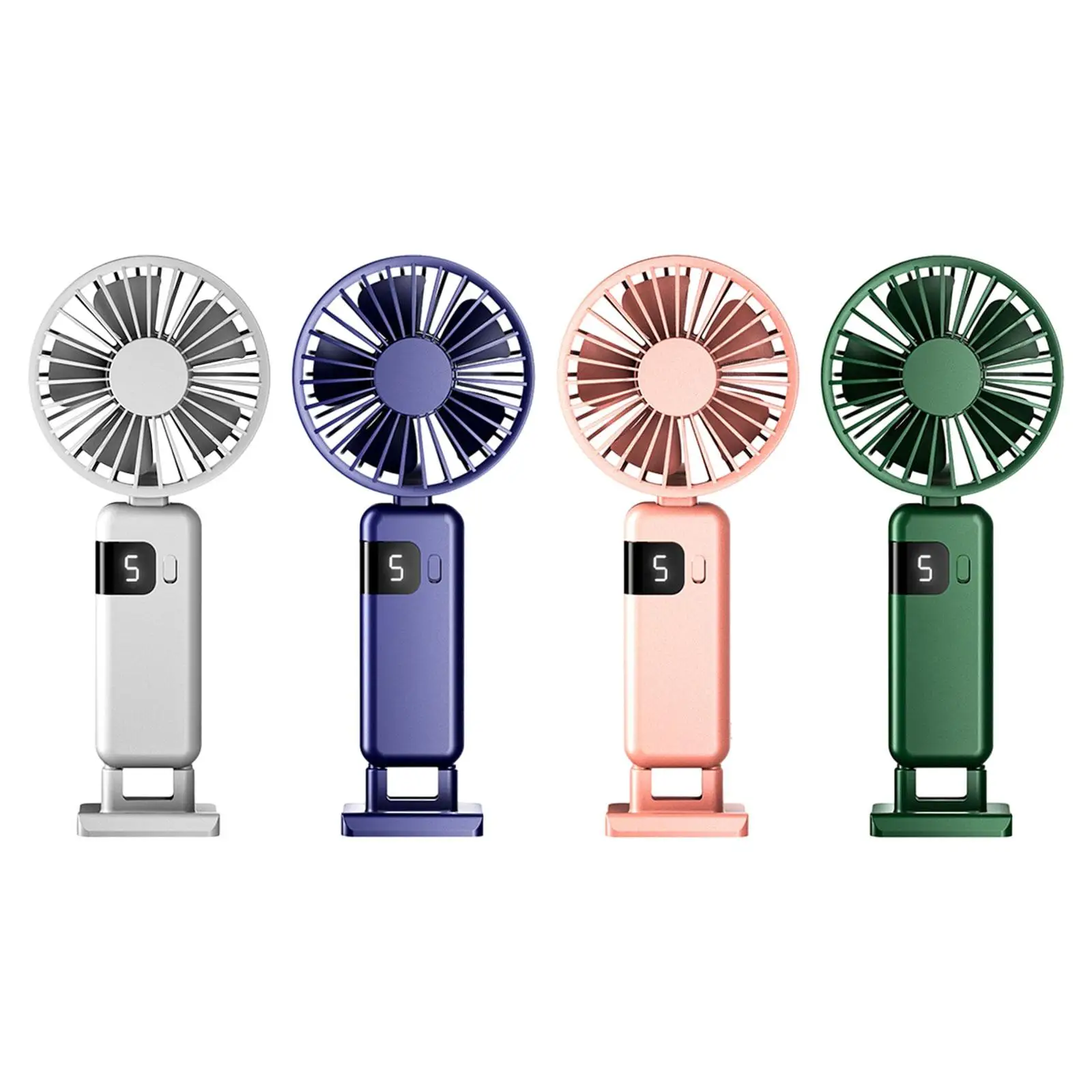 Foldable Fan Silent with A Phone Stand Cooling 5 Speeds Adjustable Desk Fan Hanging Neck Fan for Summer Home Office Camping Dorm