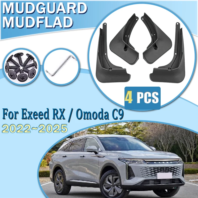 

Car Mudflaps Splash Mud 4PCS For Exeed RX Accessories Omoda 9 C9 2022 2023 2024 2025 Flaps Front Rear Wheel Fender Flare Mudflap