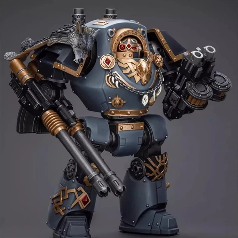 JOYTOY 1/18 Warhammer All Action Figure Horus Space Wolf Contemptor Dreadnought with Gravis Bolt Cannon 24cm Military Model Toys