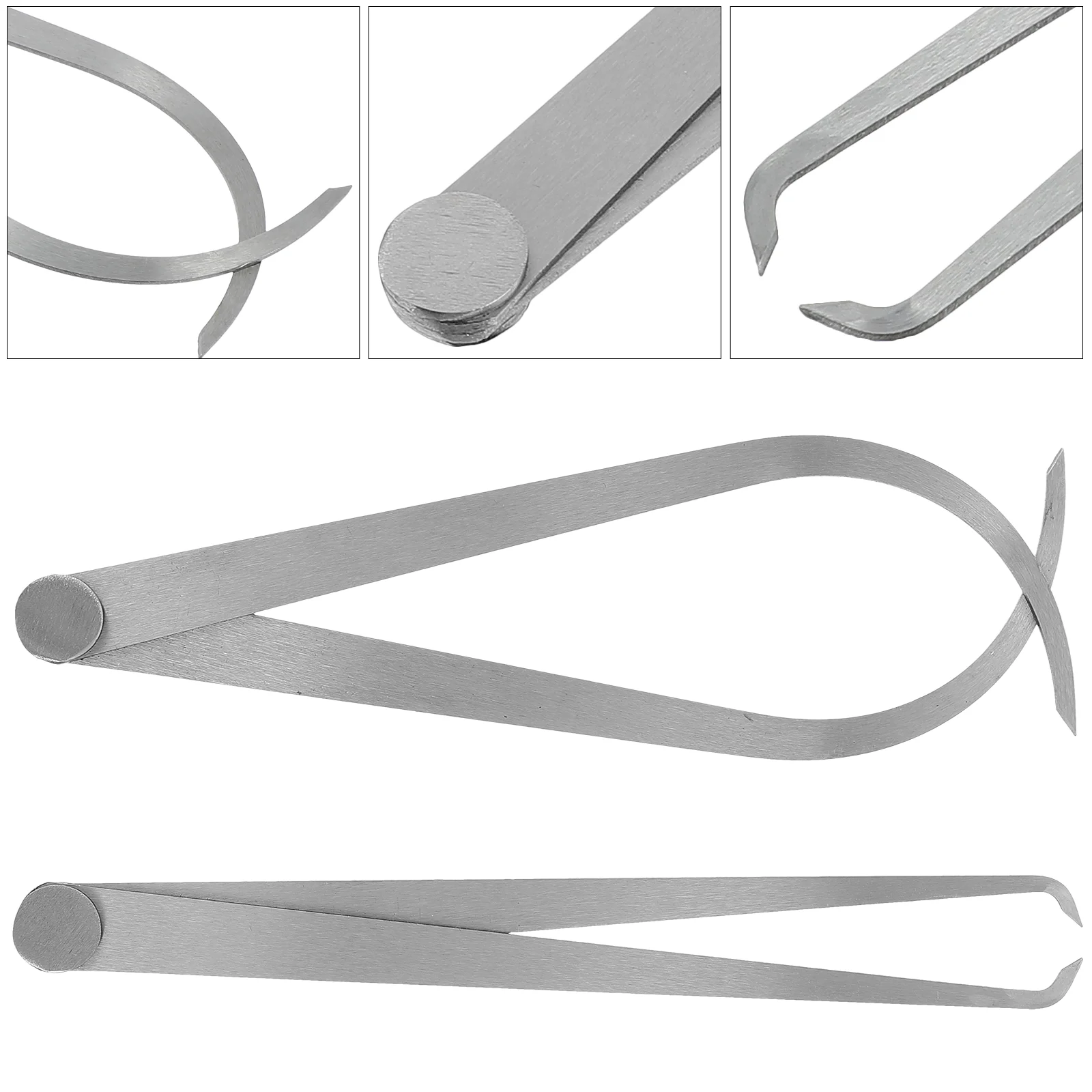 

2 Pcs Inside Outside Calipers Steel Measuring Tool for Sculpture Pottery Tube Diameter Thickness Distance Modeling