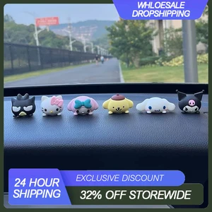 Kawaii Hello Kitty Decoraciones de interiores de automóvil Kuromi, accesorios de dibujos animados de melodía Cinnamoroll para lindo estilo de vehículos y regalos 10 mejores ventas Kuromi Cubiertas de asientos de automóvil - №7