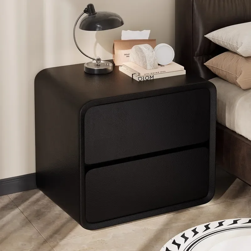 for Premium Bedside Free Installation Solid Wood Simple Shelf Bedroom Home Modern Simple Double Drawer Nightstand