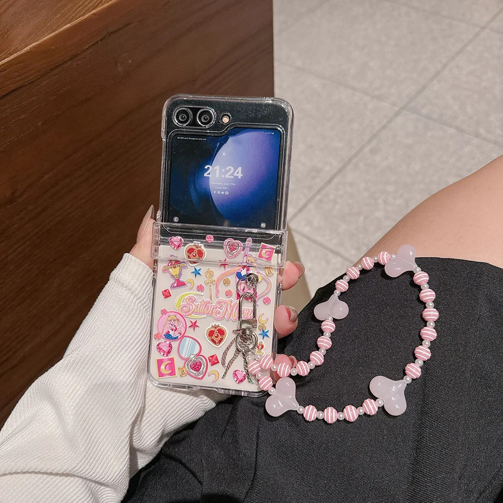 Cute Cartoon Japan Anime Sailor Moon Phone Case For Samsung Galaxy Z Flip 7 Hard PC Back Cover For Z Flip 6 5 4 3 Case view 3