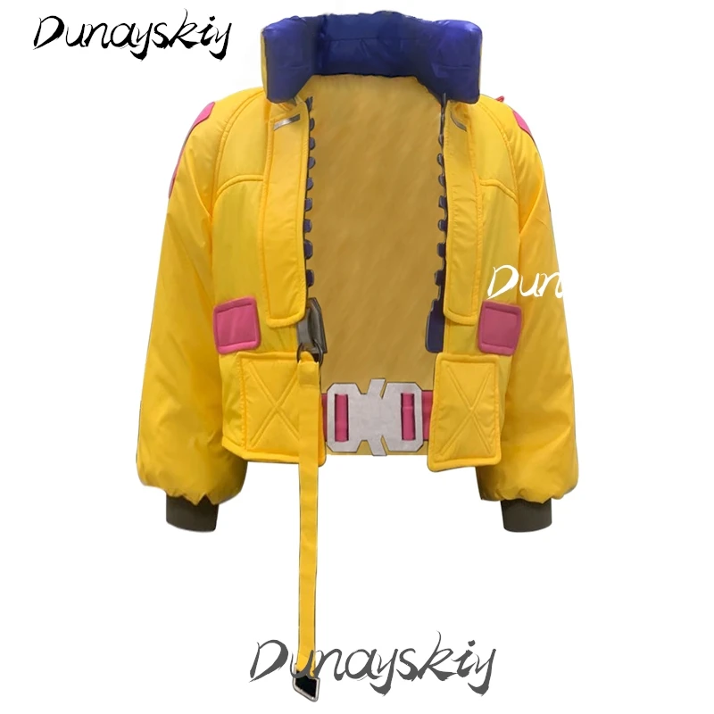 Pre-Order Valorant Killjoy Cosplay Costume Set Hat Cap Beanie Bag Yellow Puffer Jacket Pants Games Costumized Outfit for Women